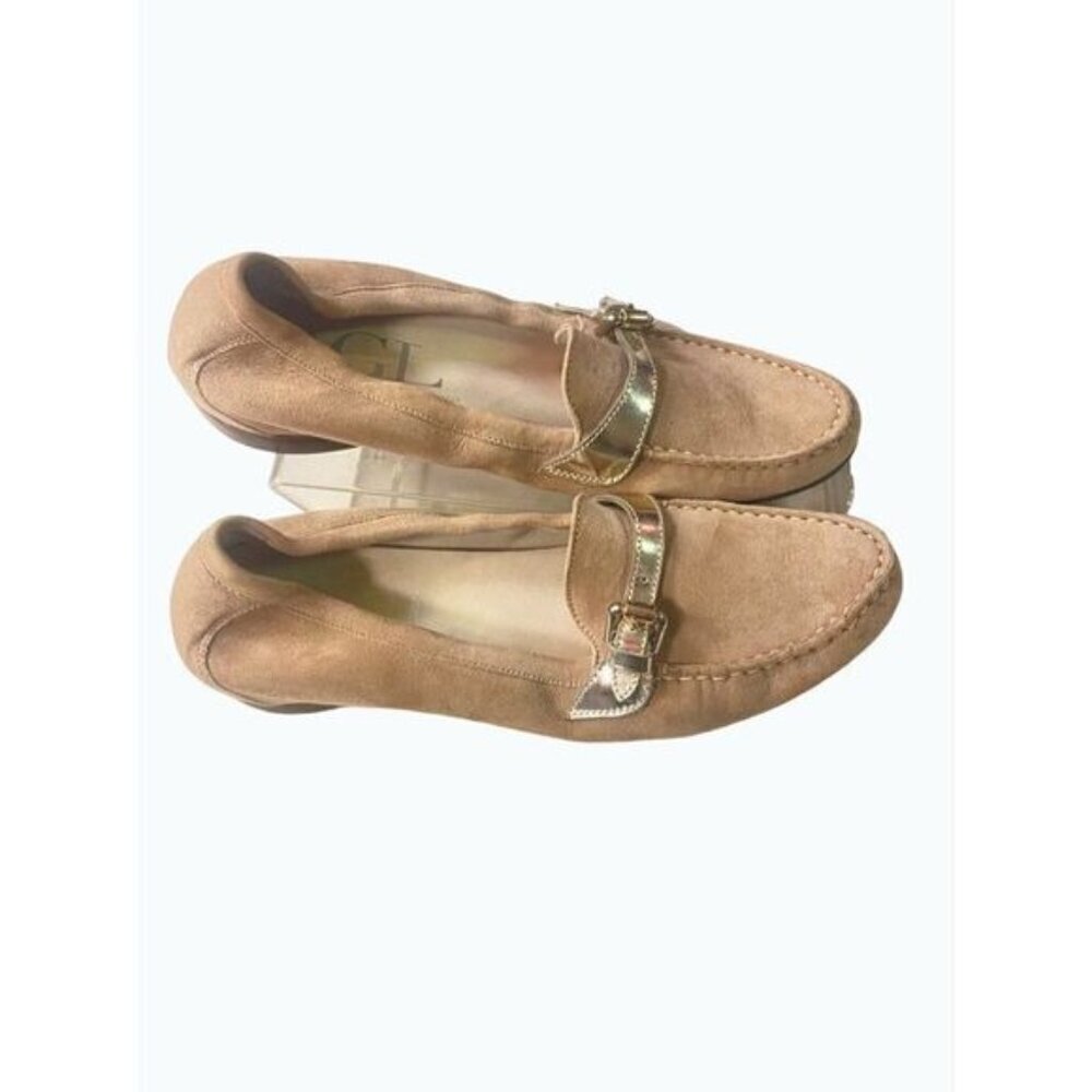 AGL Attilio Giusti Leombruni Buckle Moccasin Tan Suede Loafer Flat EU 38.5 US 6 - Picture 2 of 8